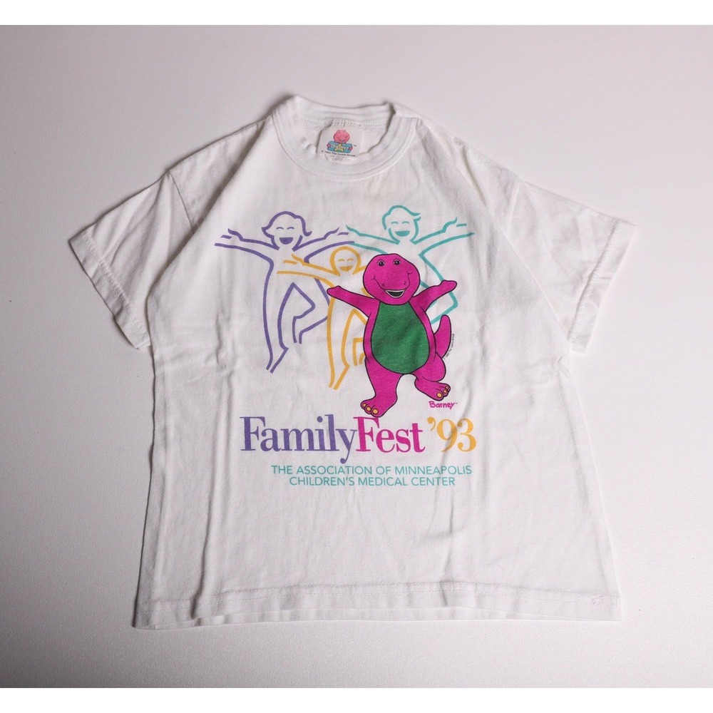 Vintage 1993 Barney Family Fest T-Shirt Kids Large Minneapolis Childrens Center